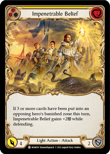 Impenetrable Belief (Yellow) (Rainbow Foil) [MON076-RF] 1st Edition Rainbow Foil - Duel Kingdom