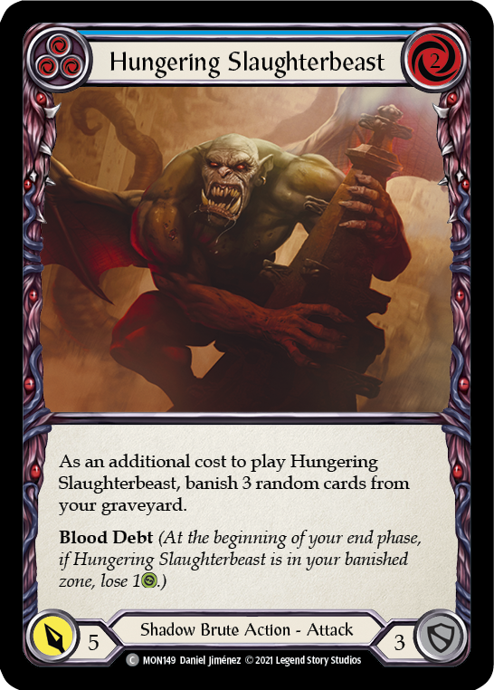 Hungering Slaughterbeast (Blue) [MON149] 1st Edition Normal - Duel Kingdom