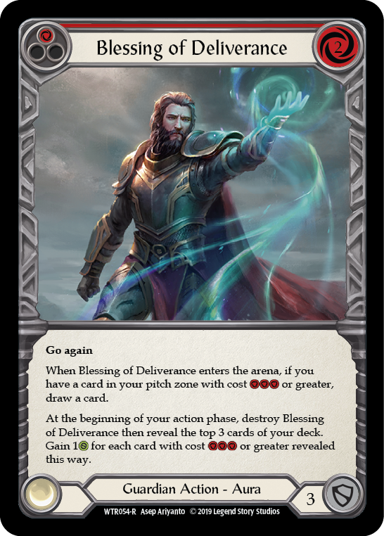 Blessing of Deliverance (Red) [WTR054-R] Alpha Print Rainbow Foil - Duel Kingdom
