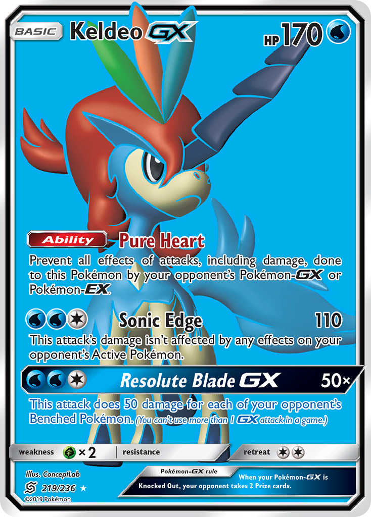 Keldeo GX (219/236) [Sun & Moon: Unified Minds] - Duel Kingdom