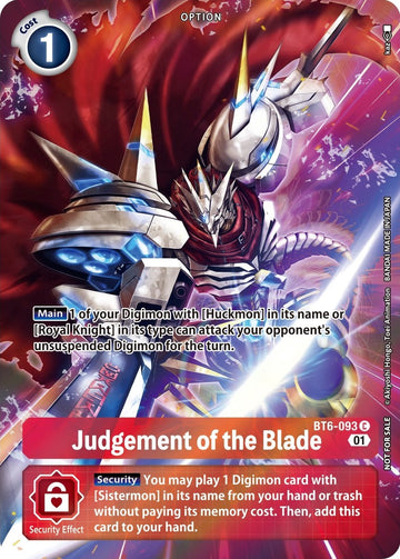 Judgement of the Blade (Premium Deck Set) [BT6-093] [Double Diamond] Foil