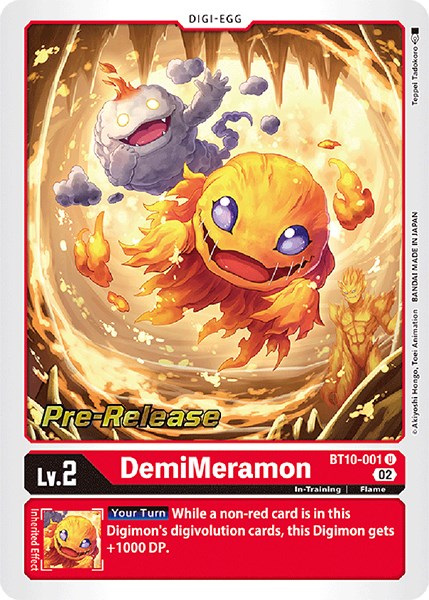 DemiMeramon [BT10-001] [Xros Encounter Pre-Release Cards] Foil