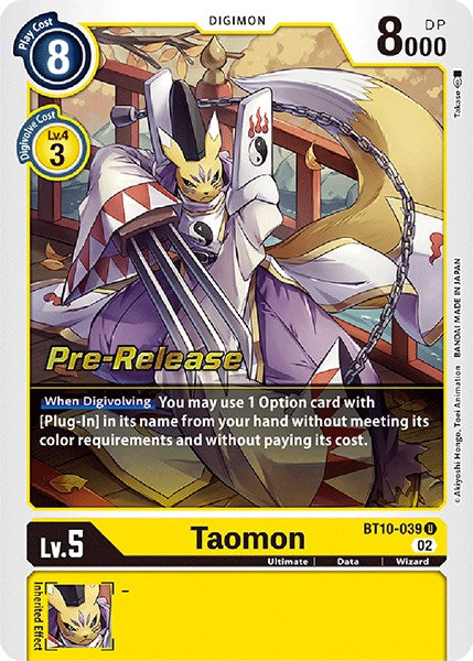 Taomon [BT10-039] [Xros Encounter Pre-Release Cards] Foil