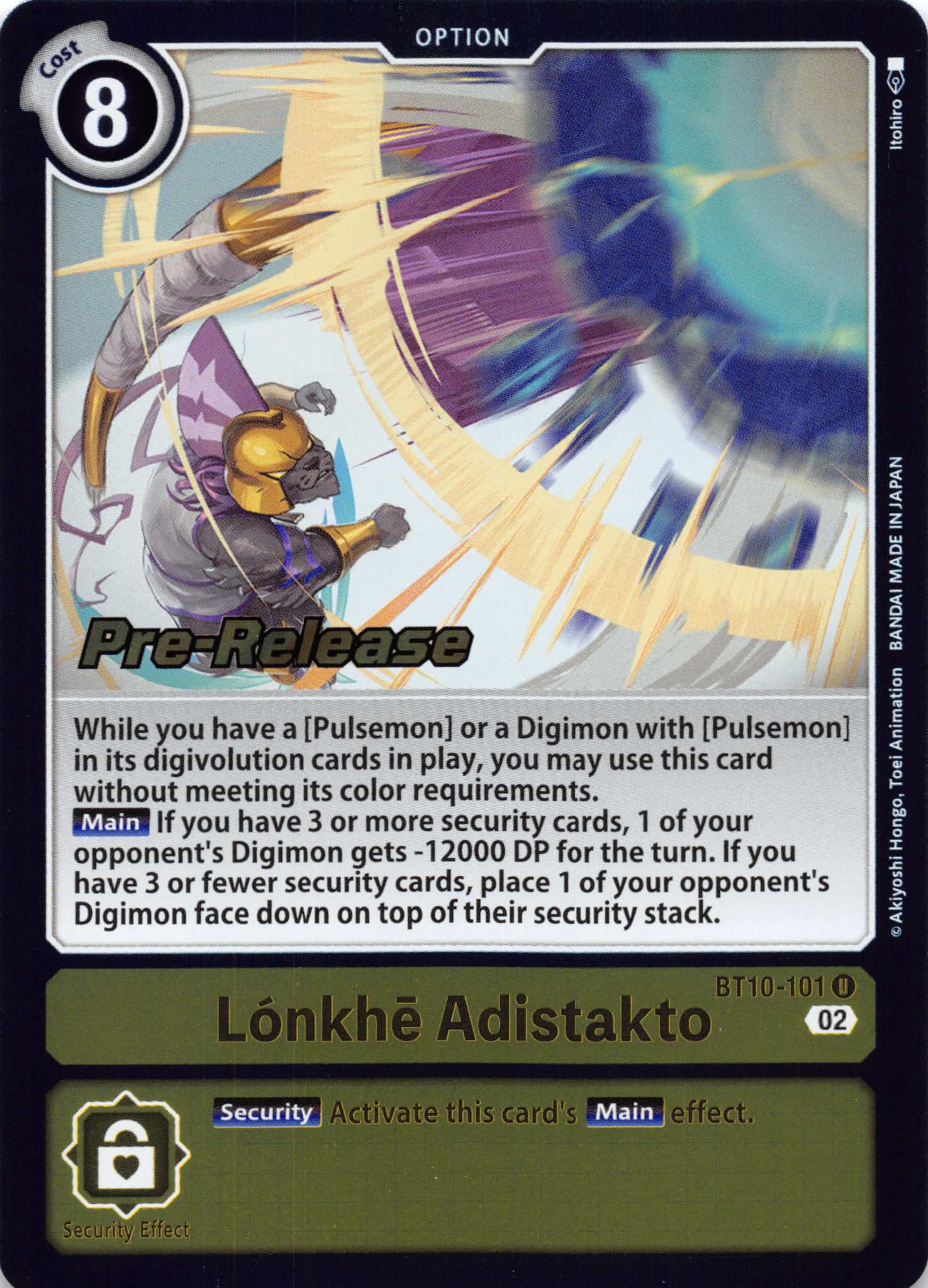 Lonkhe Adistakto [BT10-101] [Xros Encounter Pre-Release Cards] Foil