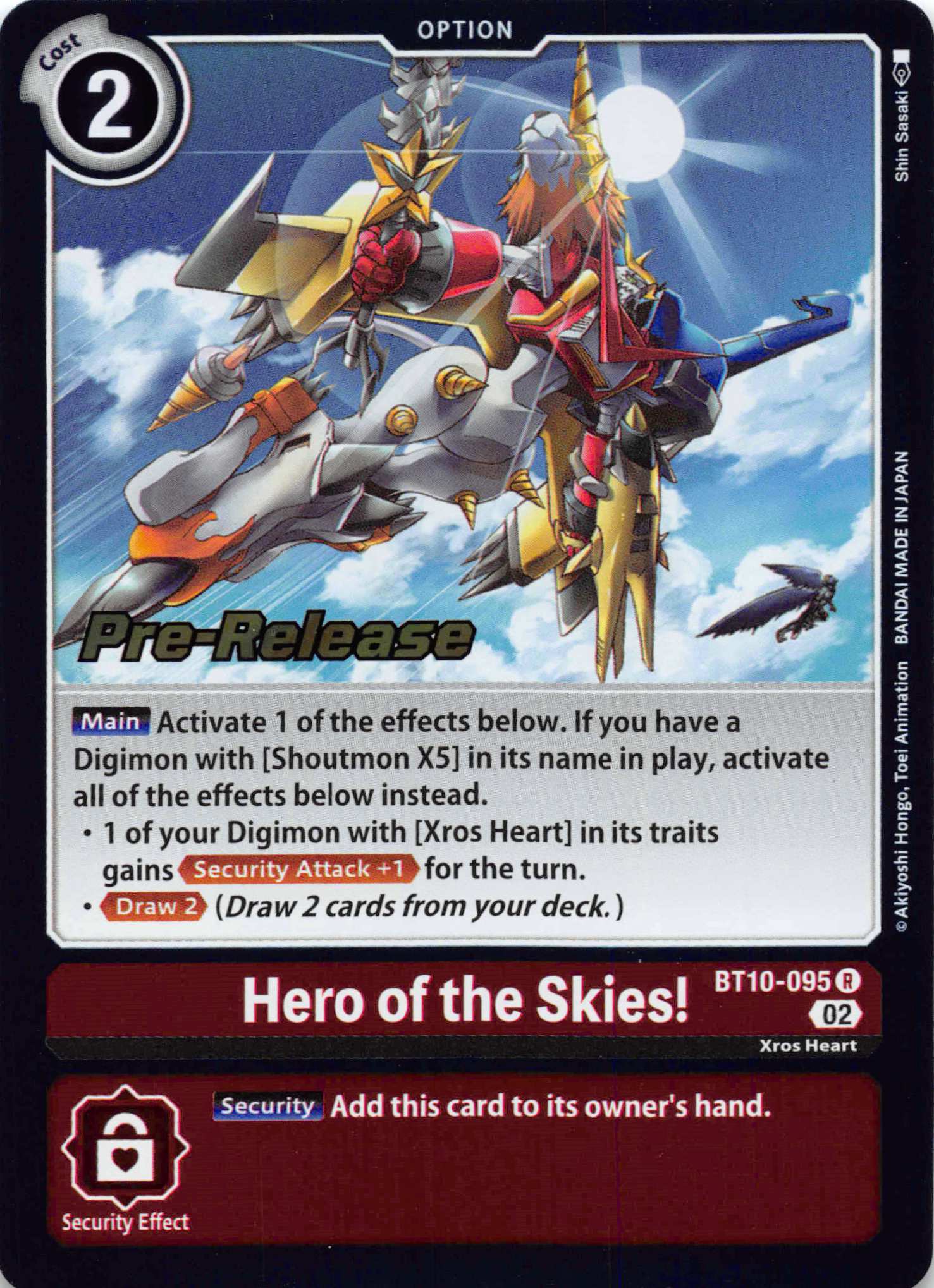 Hero of the Skies! [BT10-095] [Xros Encounter Pre-Release Cards] Foil