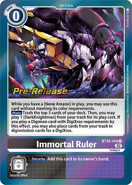 Immortal Ruler [BT10-104] [Xros Encounter Pre-Release Cards] Normal