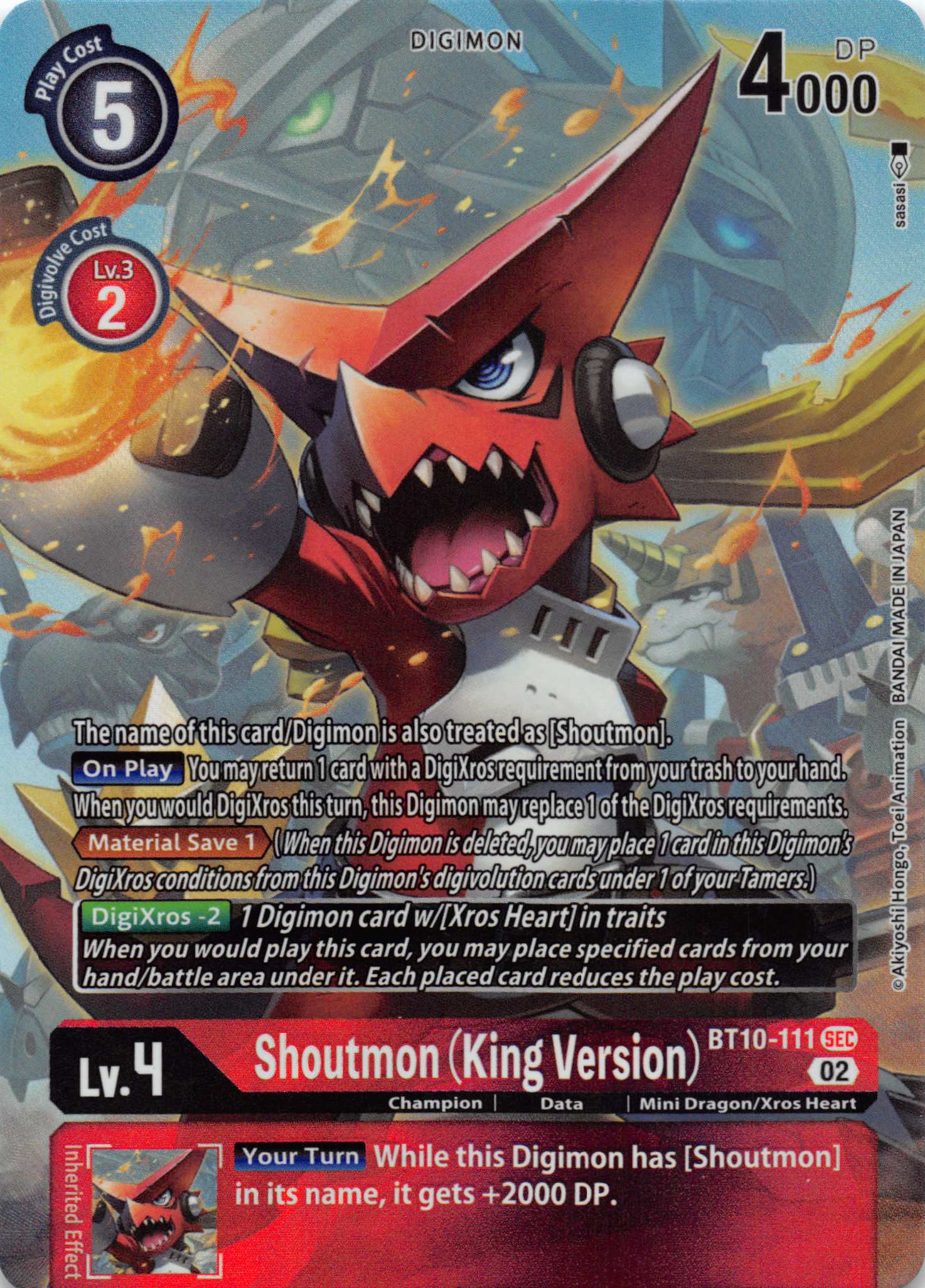 Shoutmon (King Version) (Alternate Art) [BT10-111] [Xros Encounter] Foil