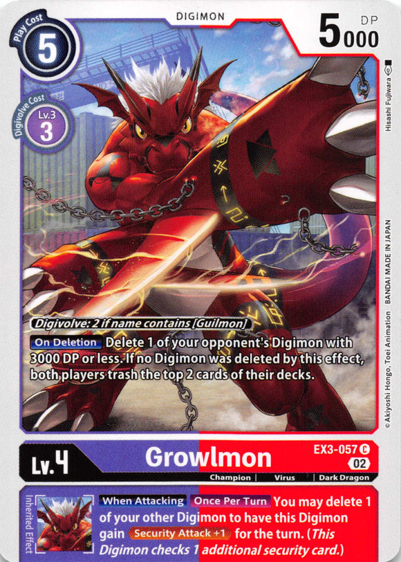Growlmon [EX3-057] [Draconic Roar] Normal