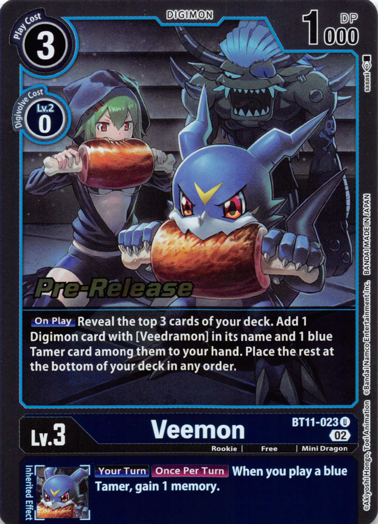 Veemon [BT11-023] [Dimensional Phase Pre-Release Cards] Foil