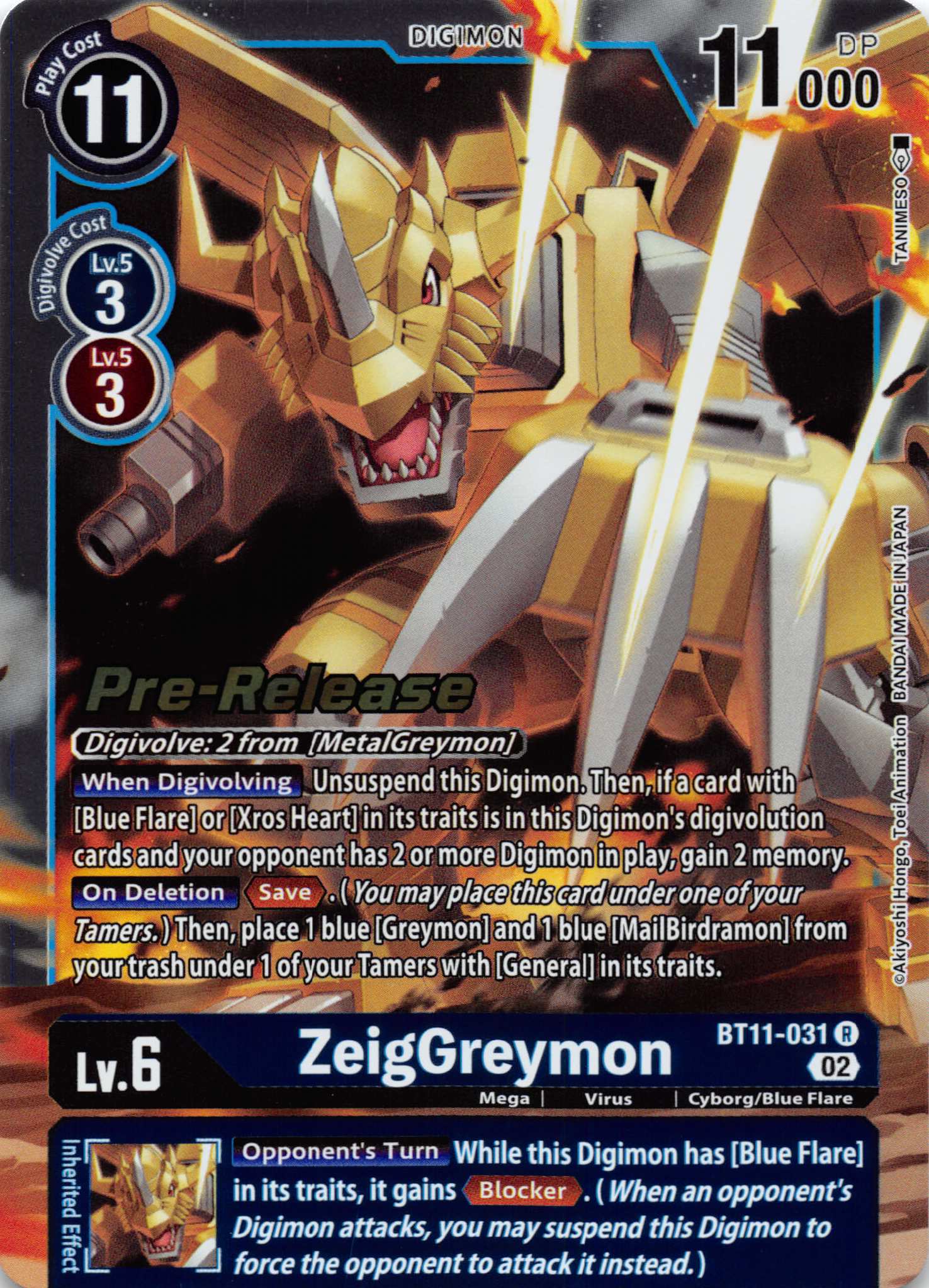 ZeigGreymon [BT11-031] [Dimensional Phase Pre-Release Cards] Foil