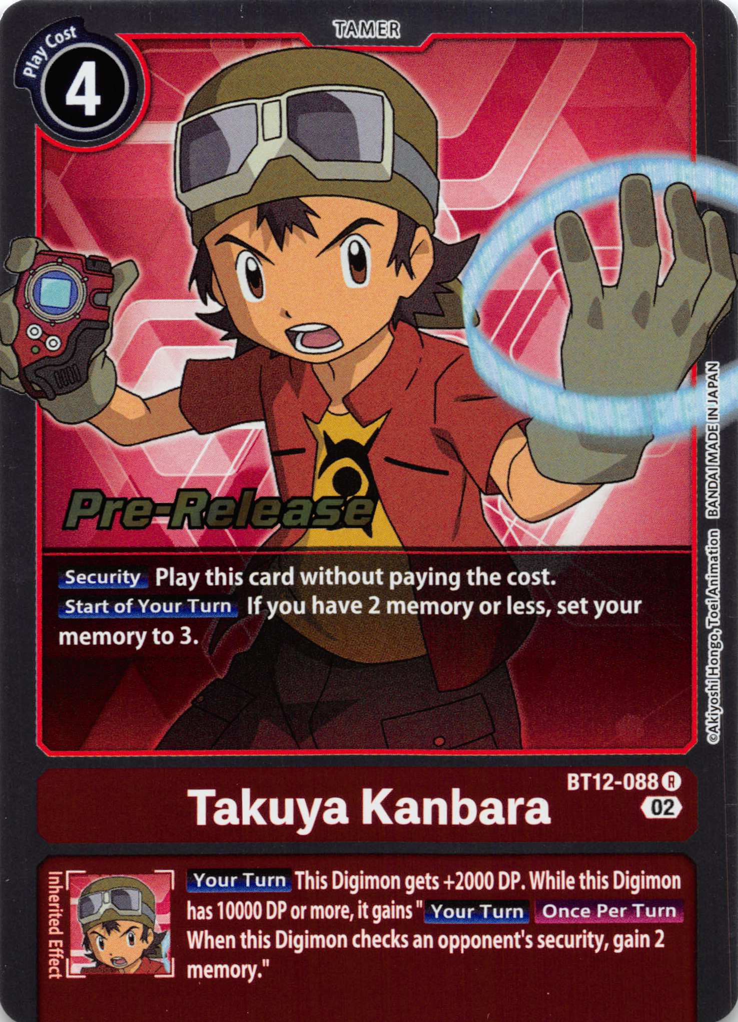 Takuya Kanbara [BT12-088] [Across Time Pre-Release Cards] Foil