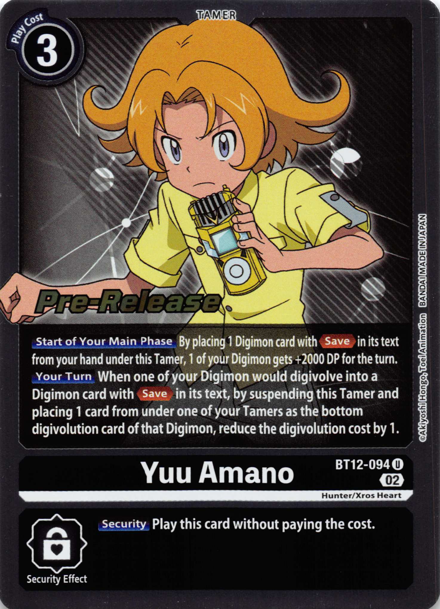 Yuu Amano [BT12-094] [Across Time Pre-Release Cards] Foil