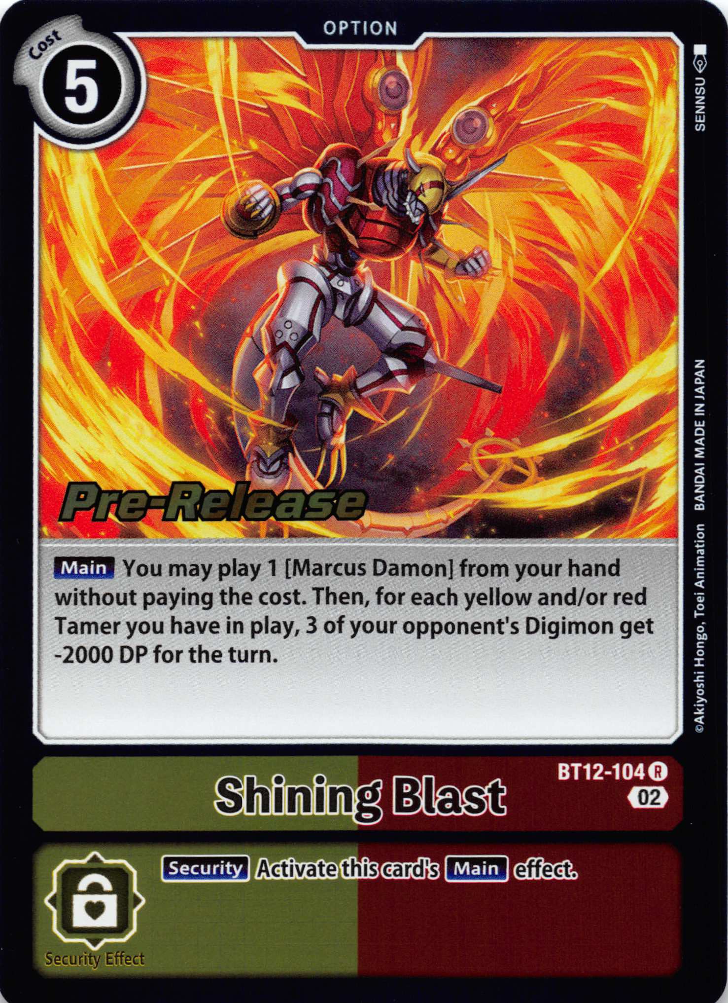 Shining Blast [BT12-104] [Across Time Pre-Release Cards] Foil