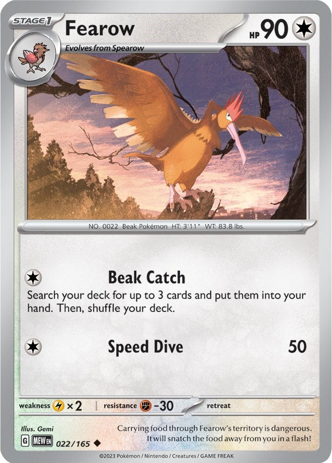 Fearow (22/165) [Scarlet & Violet:  151] Reverse Holofoil