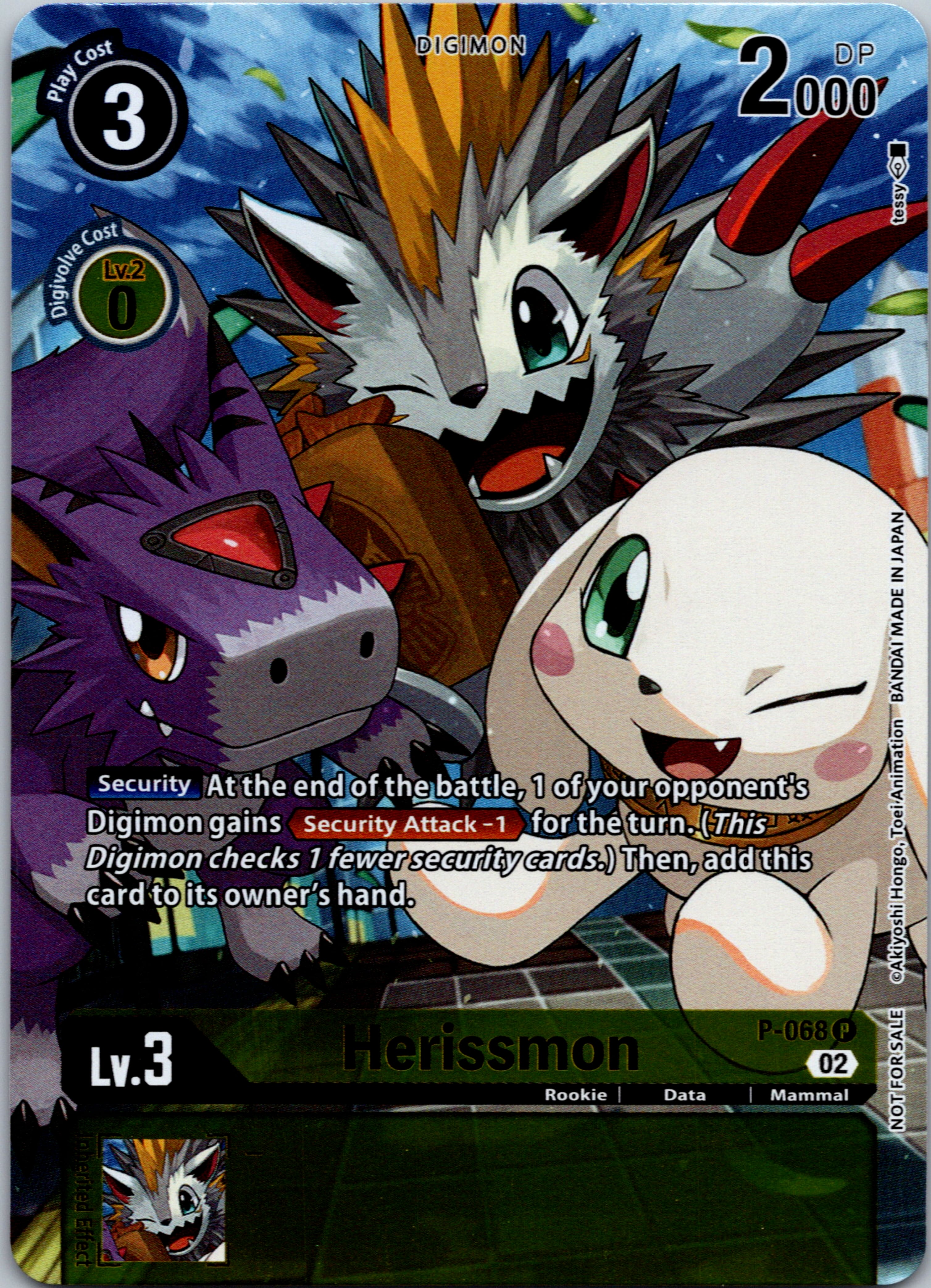 Herissmon - P-068 (Official Tournament Pack Vol.10) [P-068] [Digimon Promotion Cards] Foil