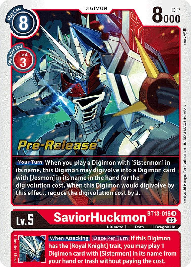 SaviorHuckmon [BT13-016] [Versus Royal Knights Pre-Release Cards] Foil