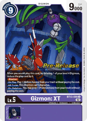 Gizmon: XT [BT13-086] [Versus Royal Knight Pre-Release Cards] Foil
