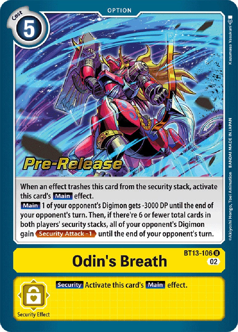 Odin's Breath [BT13-106] [Versus Royal Knight Booster Pre-Release Cards] Foil