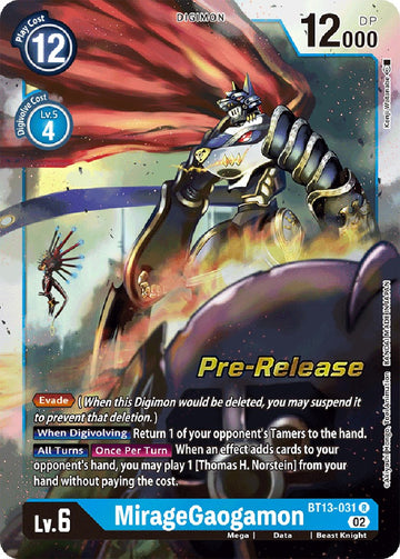 MirageGaogamon [BT13-031] [Versus Royal Knight Pre-Release Cards] Foil