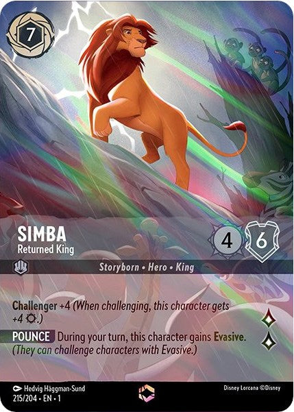 Simba - Returned King (Alternate Art) 215/204 (The First Chapter) Holofoil