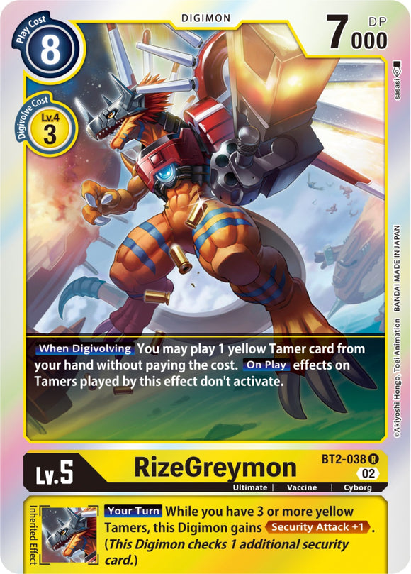 RizeGreymon - BT2-038 (Resurgence Booster Reprint) [BT2-038] [Resurgence Booster] Foil
