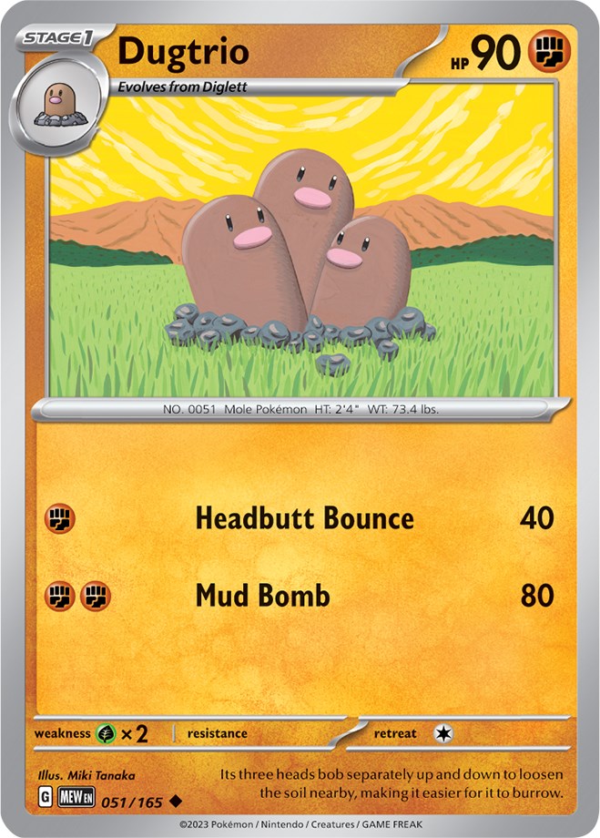 Dugtrio (51/165) [Scarlet & Violet:  151] Reverse Holofoil