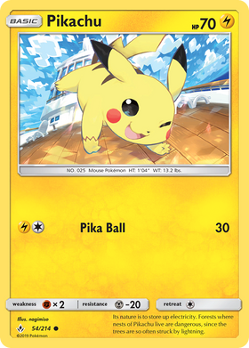 Pikachu (54/214) [Sun & Moon: Unbroken Bonds] - Duel Kingdom