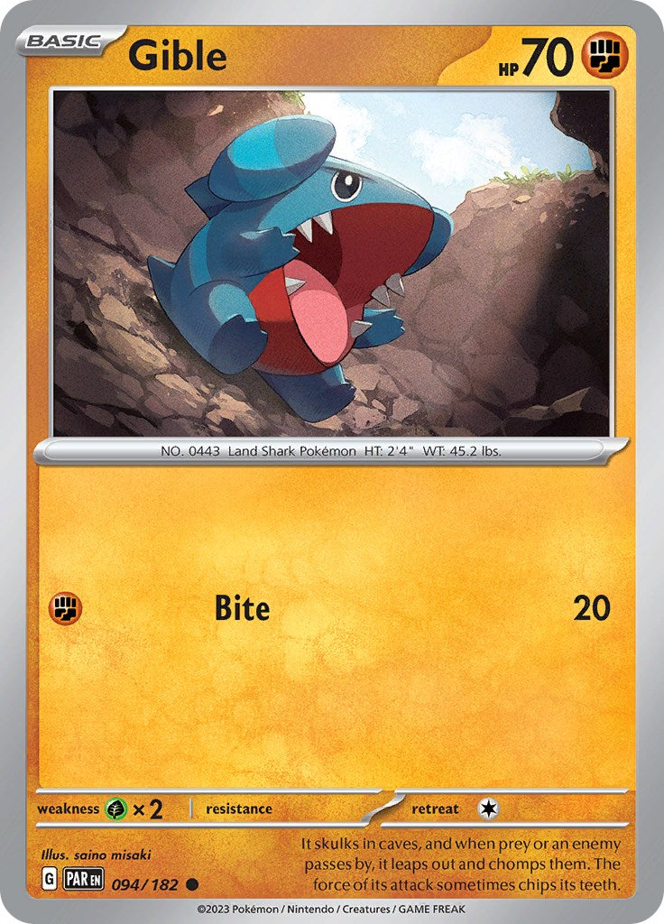 Gible (94/182) - [Scarlet & Violet: Paradox Rift] Reverse Holofoil