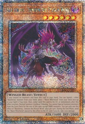 Blackwing - Simoon the Poison Wind (Quarter Century Secret Rare) [RA01-EN012] - (Quarter Century Secret Rare)  1st Edition