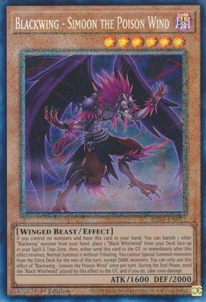 Blackwing - Simoon the Poison Wind  [RA01-EN012] - (Prismatic Collector's Rare)  1st Edition