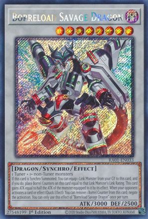 Borreload Savage Dragon (Platinum Secret Rare) [RA01-EN033] - (Platinum Secret Rare)  1st Edition