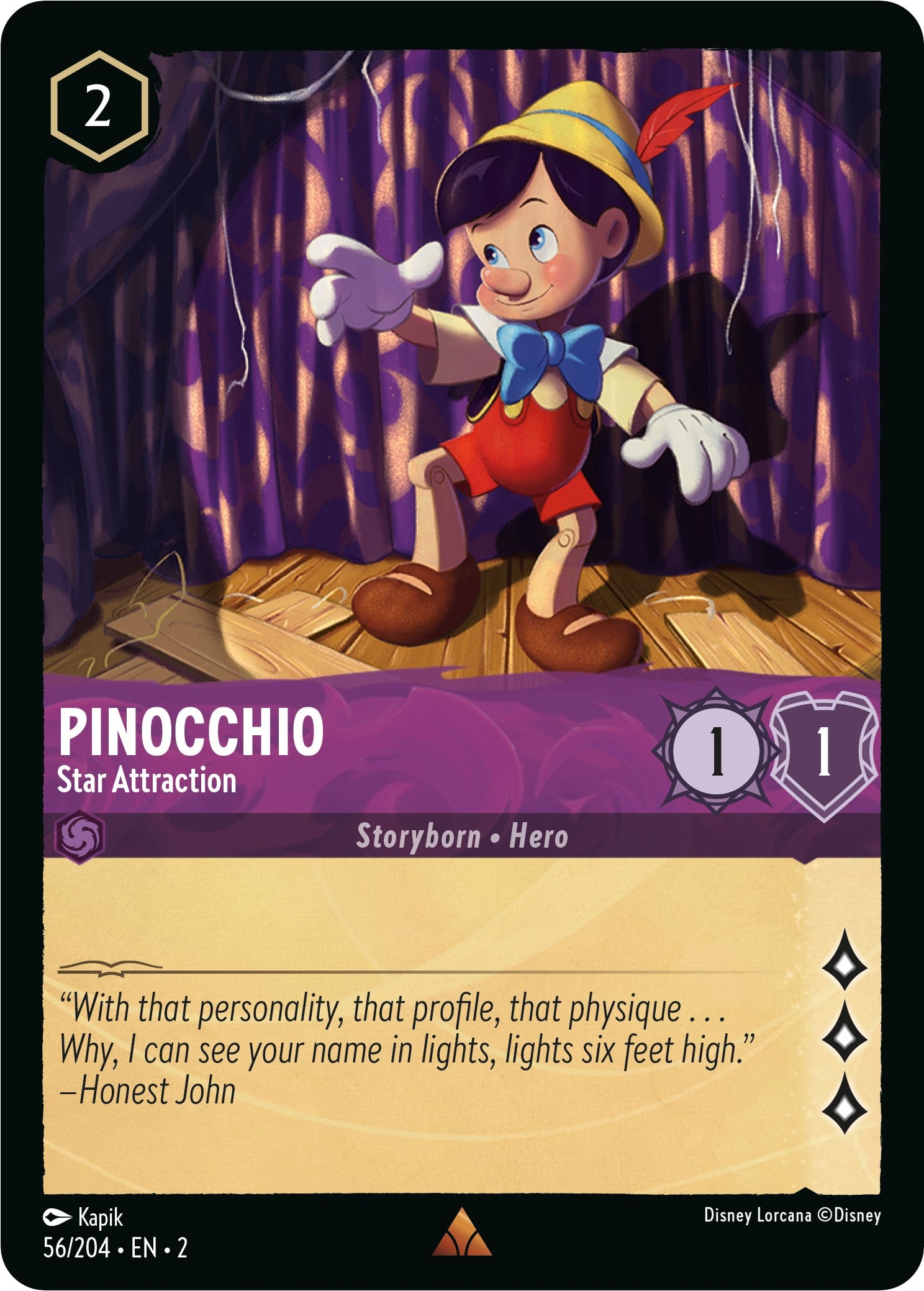 Pinocchio - Star Attraction 56/204 (Rise of the Floodborn) Cold Foil