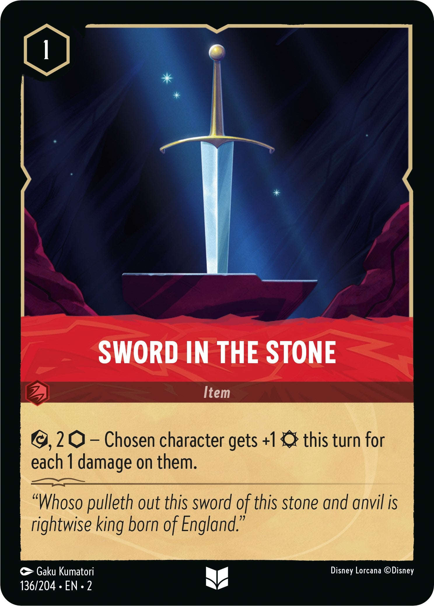 Sword in the Stone 136/204 (Rise of the Floodborn) Cold Foil