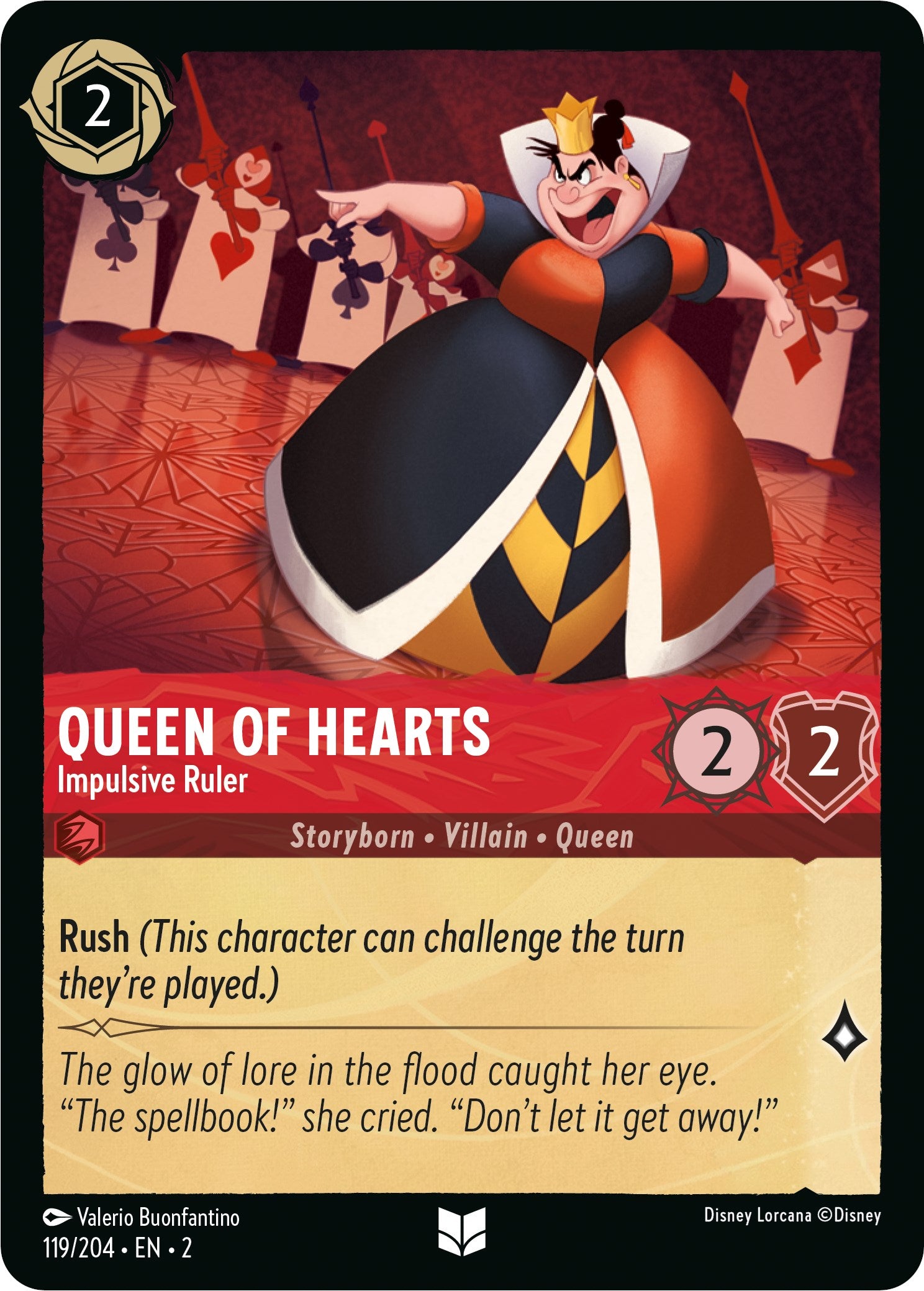 Queen of Hearts - Impulsive Ruler 119/204 (Rise of the Floodborn)