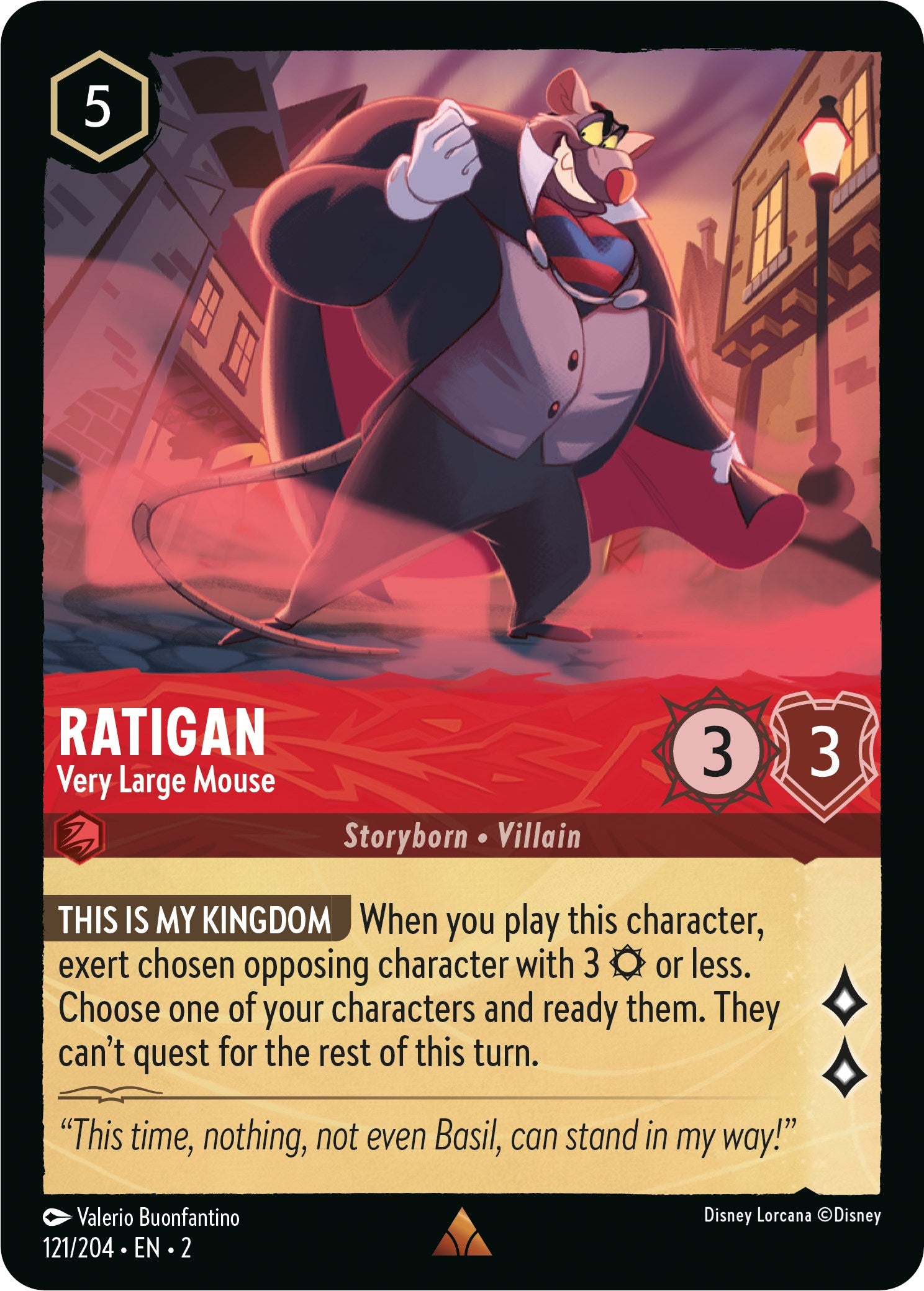 Ratigan - Very Large Mouse 121/204 (Rise of the Floodborn) Cold Foil