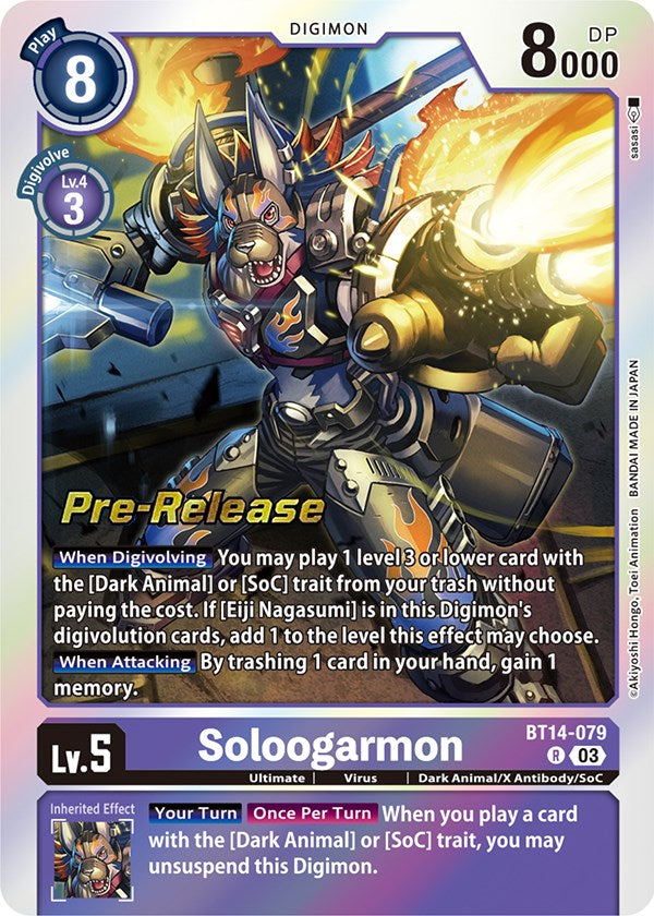 Soloogarmon [BT14-079] [Blast Ace Pre-Release Cards] Foil