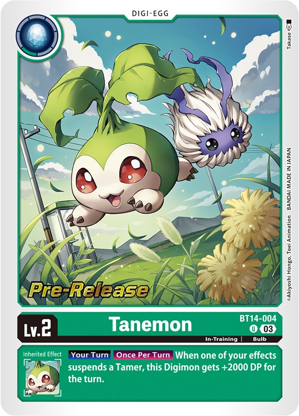 Tanemon [BT14-004] [Blast Ace Pre-Release Cards] Foil