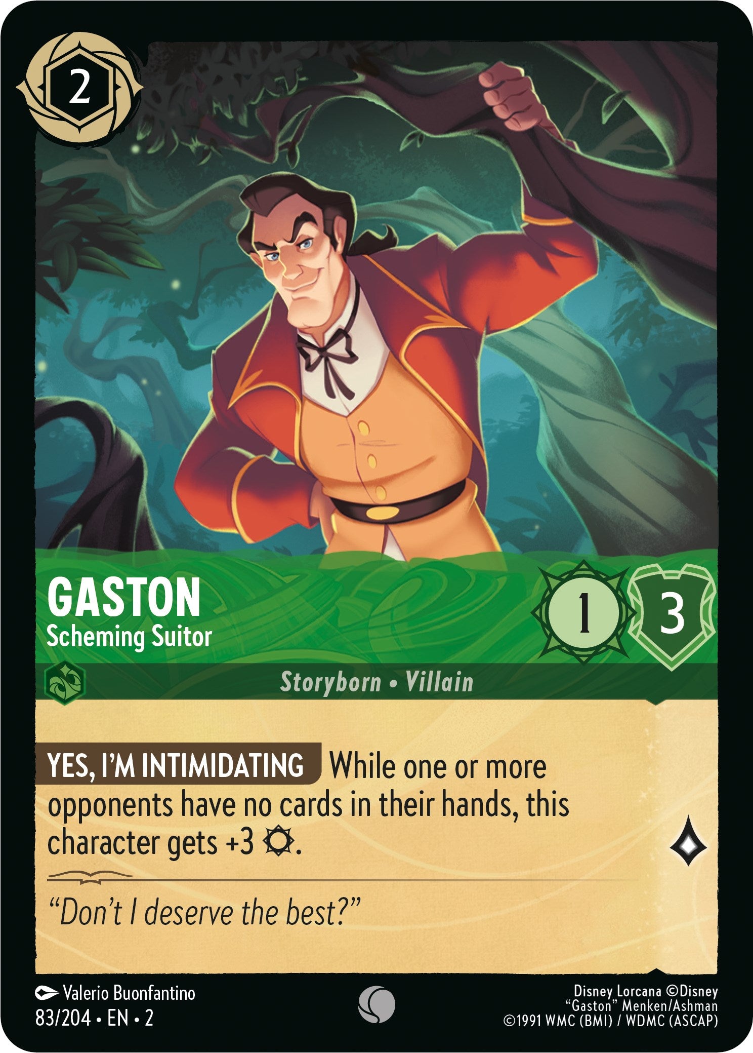 Gaston - Scheming Suitor 83/204 (Rise of the Floodborn) Cold Foil