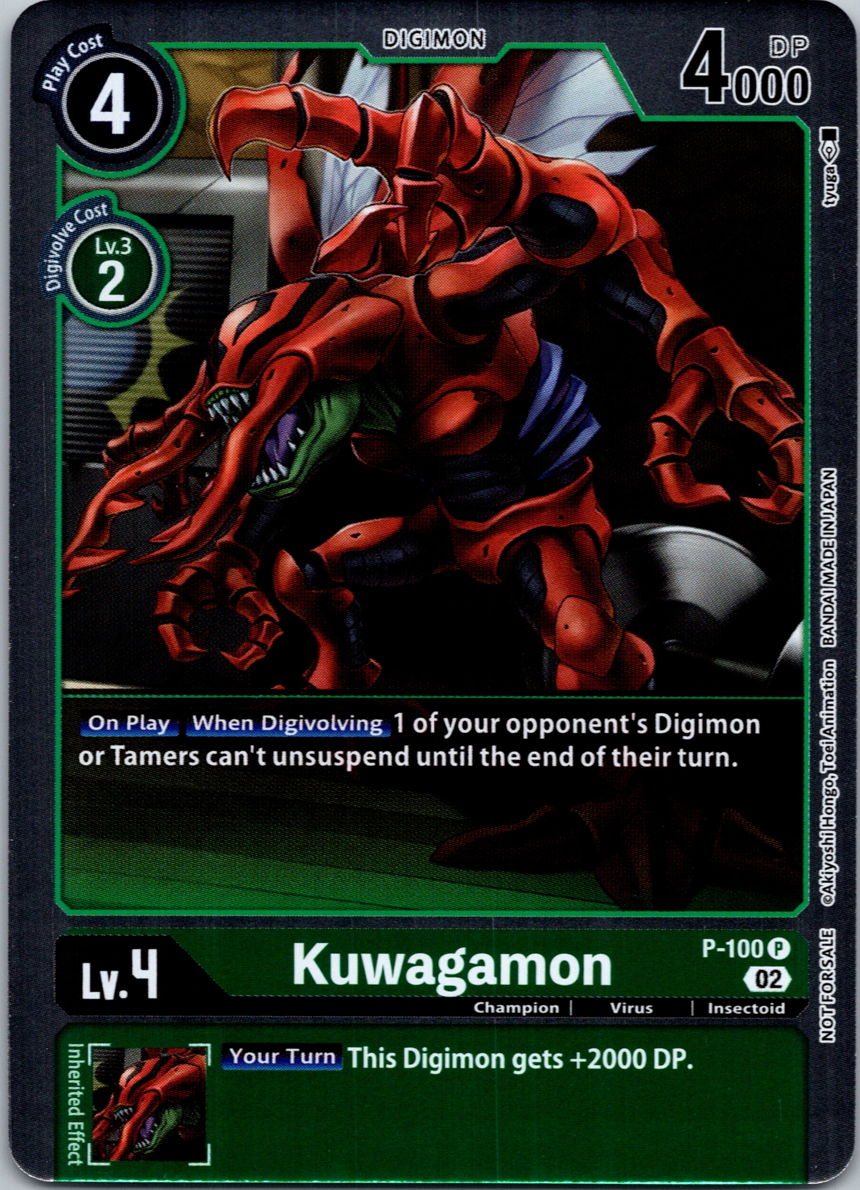 Kuwagamon - P-100 (Limited Card Pack Ver.2) [P-100] [Digimon Promotion Cards] Foil