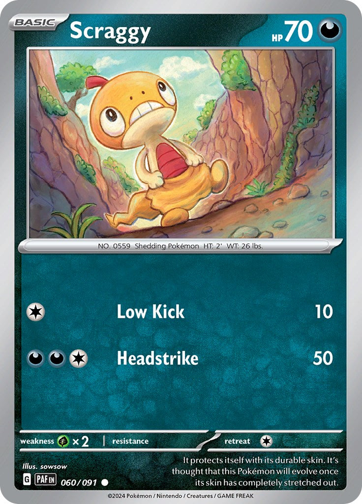 Scraggy [060/091] - (Paldean Fates) Reverse Holofoil