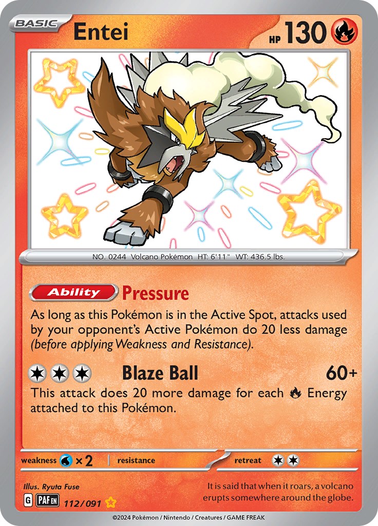 Entei [112/091] - (Paldean Fates) Holofoil