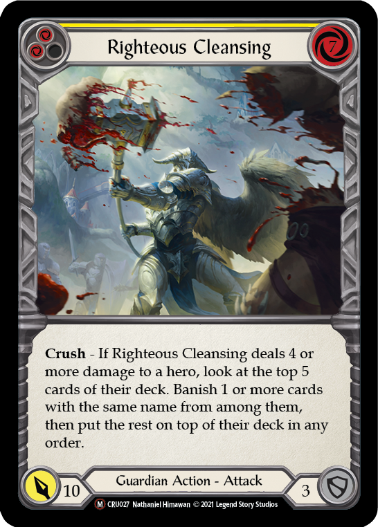 Righteous Cleansing (Rainbow Foil) [CRU027-RF] Unlimited Rainbow Foil - Duel Kingdom
