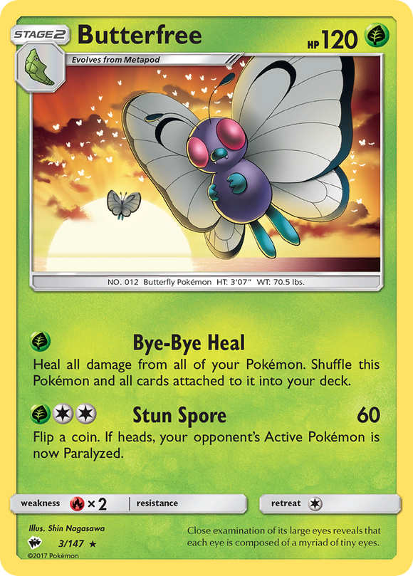Butterfree (3/147) [Sun & Moon: Burning Shadows] - Duel Kingdom