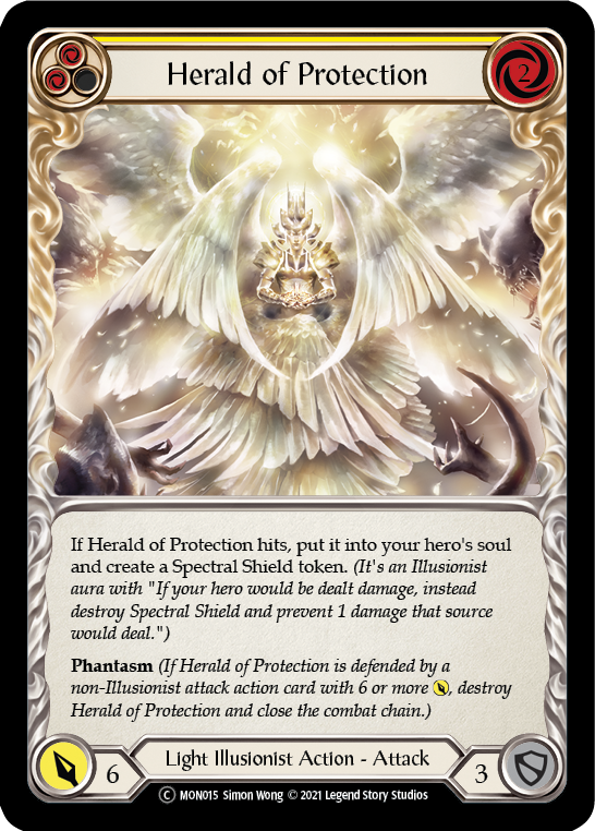 Herald of Protection (Yellow) (Rainbow Foil) [U-MON015-RF] Unlimited Rainbow Foil - Duel Kingdom