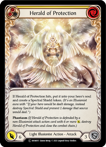 Herald of Protection (Yellow) (Rainbow Foil) [U-MON015-RF] Unlimited Rainbow Foil - Duel Kingdom