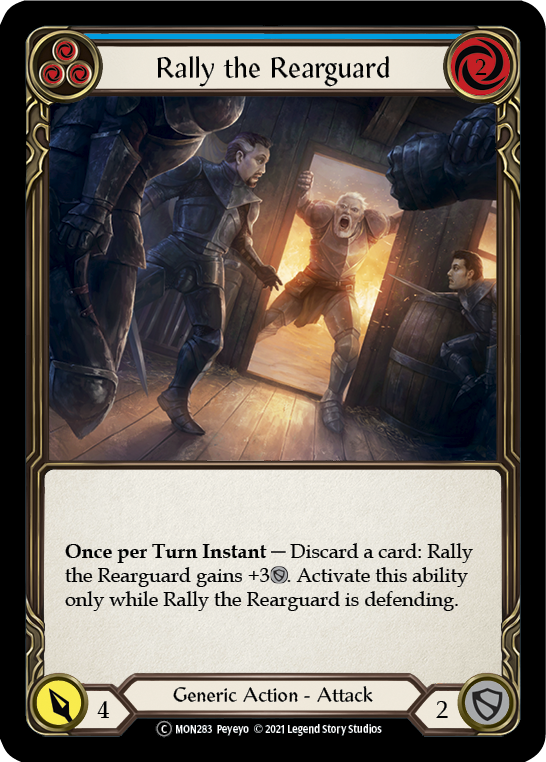 Rally the Rearguard (Blue) (Rainbow Foil) [U-MON283-RF] Unlimited Rainbow Foil - Duel Kingdom