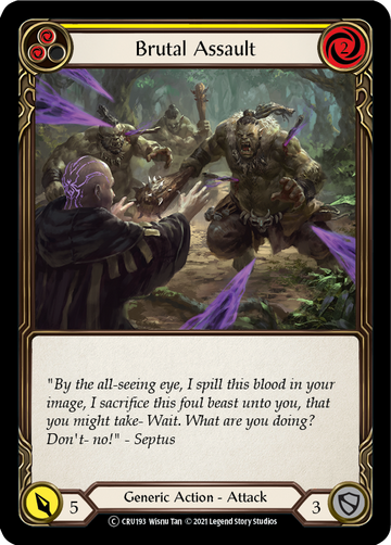 Brutal Assault (Yellow) (Rainbow Foil) [CRU193-RF] Unlimited Rainbow Foil - Duel Kingdom
