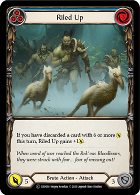 Riled Up (Blue) (Rainbow Foil) [CRU018-RF] Unlimited Rainbow Foil - Duel Kingdom