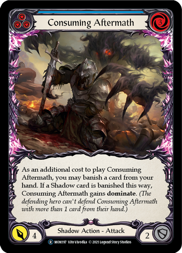 Consuming Aftermath (Blue) (Rainbow Foil) [U-MON197-RF] Unlimited Rainbow Foil - Duel Kingdom
