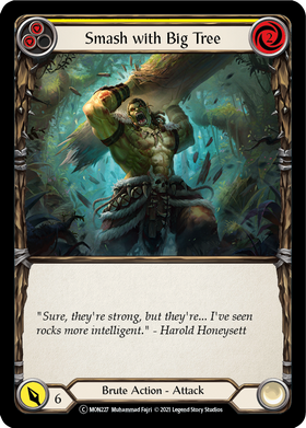 Smash with Big Tree (Yellow) (Rainbow Foil) [U-MON227-RF] Unlimited Rainbow Foil - Duel Kingdom